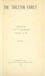 Cover of: The Tarleton family. by Charles William Tarleton