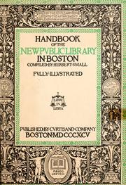 Cover of: Handbook of the new public library in Boston.