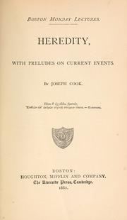 Cover of: Heredity by Joseph Cook