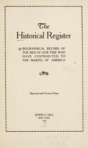 Cover of: The Historical register ... illustrated with portrait plates.