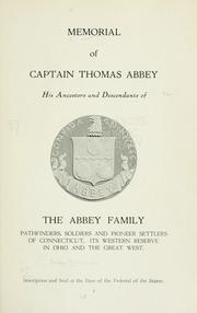 Memorial of Captain Thomas Abbey by Alden Freeman