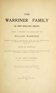 Cover of: The Warriner family of New England origin. by Edwin Warriner