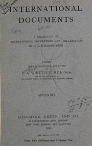 International documents by Edward Arthur Whittuck