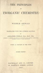 Cover of: The principles of inorganic chemistry by Wilhelm Ostwald