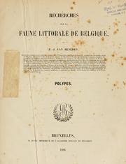 Cover of: Recherches sur la faune littorale de Belgique by Beneden M. van