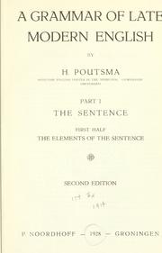 Cover of: A grammar of late modern English.