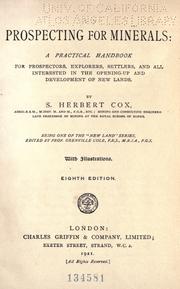 Prospecting for minerals by S. Herbert Cox