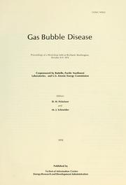 Cover of: Gas bubble disease by editors, D. H. Fickeisen and M. J. Schneider.