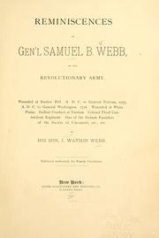 Cover of: Reminiscences of Gen'l Samuel B. Webb of the Revolutionary Army by J. Watson Webb
