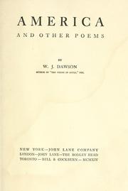 Cover of: America, and other poems by William James Dawson