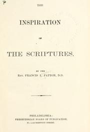 Cover of: The inspiration of the Scriptures.