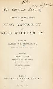 Cover of: The Greville memoirs by Charles Greville