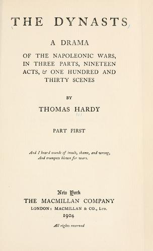 The dynasts by Thomas Hardy