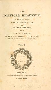 Cover of: The poetical rhapsody by Davison, Francis, circa