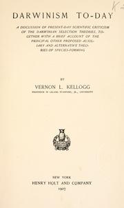 Cover of: Darwinism to-day by Vernon L. Kellogg