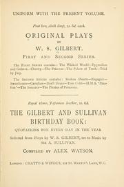 Cover of: Original plays. by W. S. Gilbert
