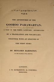 Cover of: The adventures of Gooroo Paramartan: a tale in the Tamul language