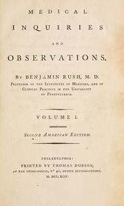 Cover of: Medical inquiries and observations by Benjamin Rush