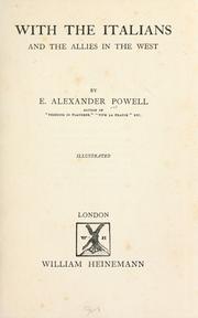 Cover of: With the Italians and the allies in the west by E. Alexander Powell