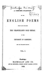 A complete collection of the English poems by University of Cambridge. Seatonian prize.