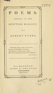 Cover of: Poems, chiefly in the Scottish dialect. by Robert Burns