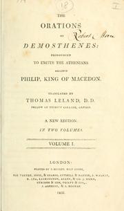 Cover of: The Orations of Demosthenes by Demosthenes