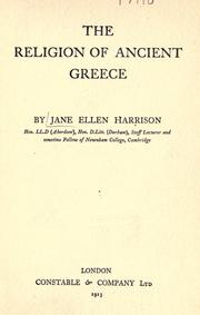 Cover of: The religion of ancient Greece by Jane Ellen Harrison