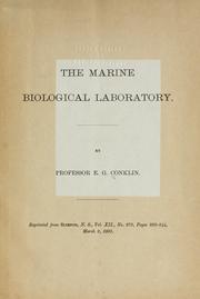 Cover of: The Marine Biological Laboratory. by Edwin Grant Conklin