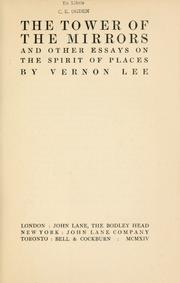 Cover of: The tower of the mirrors: and other essays on the spirit of places