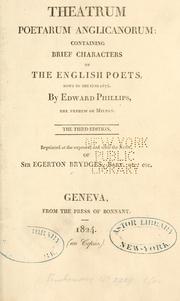 Cover of: Theatrum poetarum anglicanorum by Phillips, Edward, Phillips, Edward