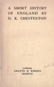 Cover of: A short history of England. by Gilbert Keith Chesterton
