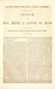 The new dogma of the South--"Slavery a blessing" by Henry Laurens Dawes