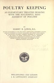 Cover of: Poultry keeping by Harry Reynolds Lewis