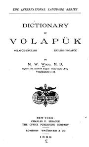 Cover of: Dictionary of Volap©·uk : Volap©·uk-English, English-Volap©·uk by Marshall William Wood
