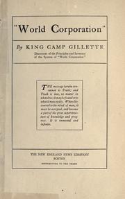 Cover of: "World corporation" by King Camp Gillette