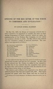 Cover of: Opening of the Red River of the North to commerce and civilization. by Russell Blakeley