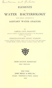 Cover of: Elements of water bacteriology by Samuel Cate Prescott