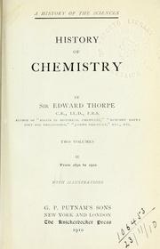 Cover of: History of chemistry. by Thorpe, T. E. Sir
