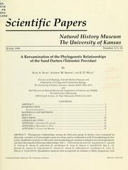 Cover of: A reexamination of the phylogenetic relationships of the sand darters (Teleostei: Percidae)