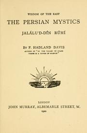 Cover of: The Persian mystics. by Rumi (Jalāl ad-Dīn Muḥammad Balkhī)