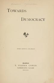 Cover of: Towards democracy. by Edward Carpenter