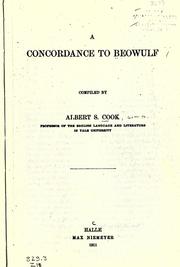 Cover of: A concordance to Beowulf