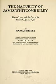 Cover of: The maturity of James Whitcomb Riley by Marcus Dickey