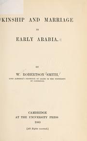 Cover of: Kinship and marriage in early Arabia.