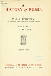 Cover of: A  history of Russia by V. O. Kli͡uchevskiĭ