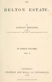 Cover of: The Belton estate by Anthony Trollope