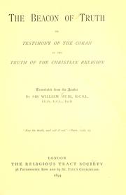 Cover of: The beacon of truth: or, Testimony of the Coran to the truth of the Christian religion