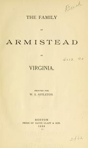 Cover of: The family of Armistead of Virginia