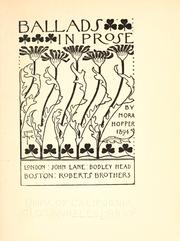 Cover of: Ballads in prose by Nora Hopper Chesson