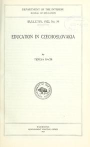 Cover of: Education in Czechoslovakia